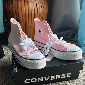 Brand New Converse Pink High-Top Platform Sneakers (sz 8.5)